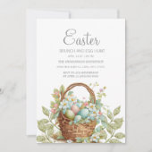 Elegante Pasen Mand Brunch Eierzoektocht  Kaart (Voorkant)