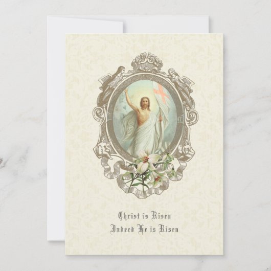 Elegante Pasen Pascha Opstanding Jezus Lelie (Voorkant)
