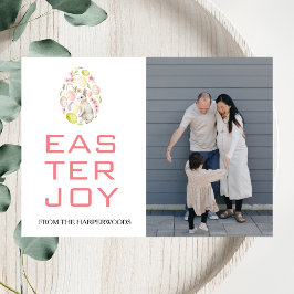 Elegante Pasen Zegen Pasen Eieren Familie foto Feestdagenkaart