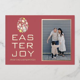 Elegante Pasen Zegen Pasen Eieren Familie foto Folie Feestdagenkaart