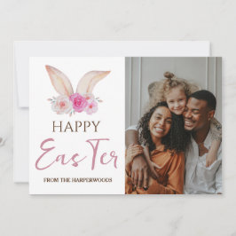 Elegante Pasen Zegeningen Paaseieren Familiefoto Feestdagenkaart