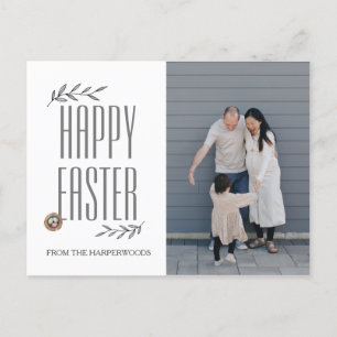Elegante Pasen Zegeningen Paaseieren Familiefoto Feestdagenkaart