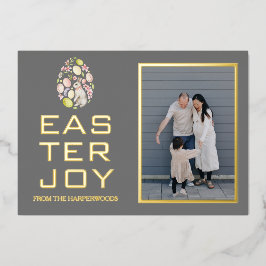 Elegante Pasen Zegeningen Paaseieren Familiefoto Folie Feestdagenkaart