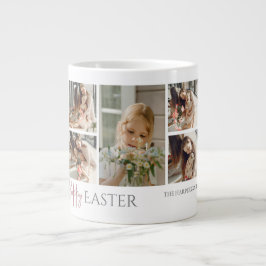 Elegante Pasen Zegeningen Paaseieren Familiefoto Grote Koffiekop