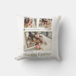 Elegante Pasen Zegeningen Paaseieren Familiefoto Kussen