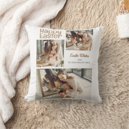 Elegante Pasen Zegeningen Paaseieren Familiefoto Kussen