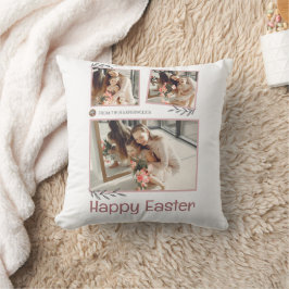 Elegante Pasen Zegeningen Paaseieren Familiefoto Kussen
