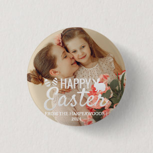 Elegante Pasen Zegeningen Paaseieren Familiefoto Ronde Button 3,2 Cm