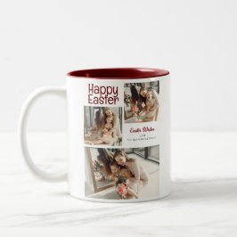 Elegante Pasen Zegeningen Paaseieren Familiefoto Tweekleurige Koffiemok