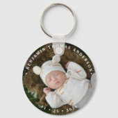 Elegante pasgeboren Baby Gepersonaliseerde eenvoud Sleutelhanger (Voorkant)