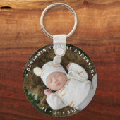 Elegante pasgeboren Baby Gepersonaliseerde eenvoud Sleutelhanger (Voorkant)