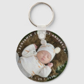 Elegante pasgeboren Baby Gepersonaliseerde eenvoud Sleutelhanger (Achterkant)