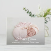 Elegante pasgeboren foto collage geboorte aankondiging (Staand voorkant)