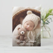 Elegante pasgeboren foto collage geboorte aankondiging (Staand voorkant)