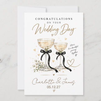 Elegante pasgetrouwden | Felicitatiekaart voor de  Feestdagenkaart