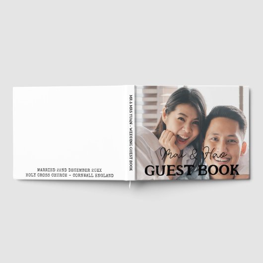 Elegante Passen getrouwd bruiloft foto naam Gastenboek (Volledig)