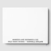 Elegante Passen getrouwd bruiloft foto naam Gastenboek (Achterkant)