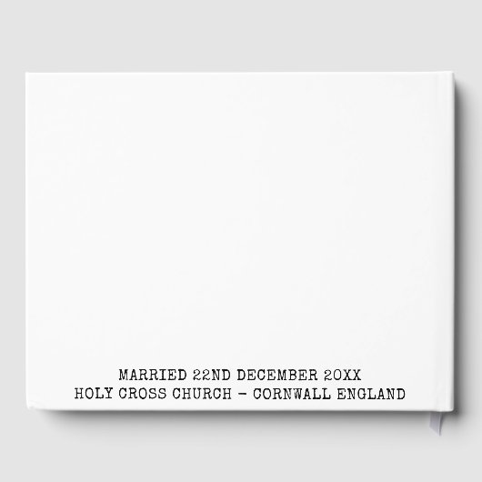 Elegante Passen getrouwd bruiloft foto naam Gastenboek (Achterkant)