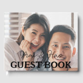 Elegante Passen getrouwd bruiloft foto naam Gastenboek (Voorkant)