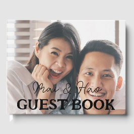 Elegante Passen getrouwd bruiloft foto naam Gastenboek