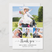 Elegante Passen getrouwd Custom 4 Photo Collage We Bedankkaart (Voorkant)