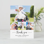 Elegante Passen getrouwd Custom 4 Photo Collage We Bedankkaart (Staand voorkant)