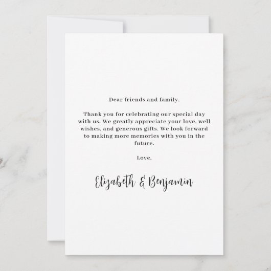 Elegante Passen getrouwd Custom 4 Photo Collage We Bedankkaart (Achterkant)