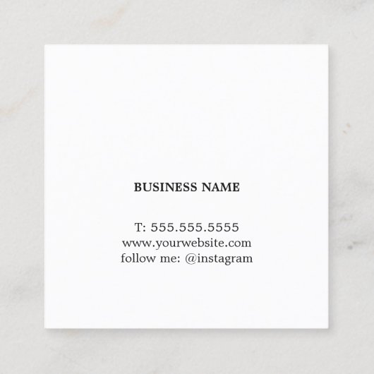 Elegante pastel Abstracte interieurontwerper Vierkante Visitekaartje (Achterkant)
