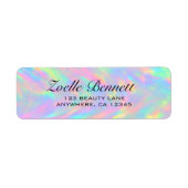 Elegante Pastel Abstracte Trouw Retouradres Etiket (Voorkant)