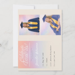 Elegante Pastel Afstudeerfeest Uitnodiging