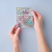 Elegante Pastel Alcohol Ink Holografische Glitter Flyer (Hand)