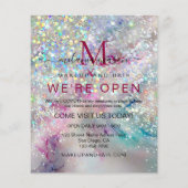 Elegante Pastel Alcohol Inkt Holografische Glitter Flyer (Achterkant)