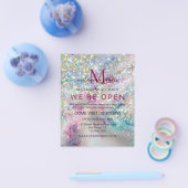 Elegante Pastel Alcohol Inkt Holografische Glitter Flyer (Enkel)