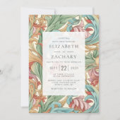 Elegante pastel Art Nouveau Botanische bruiloft Kaart (Voorkant)