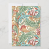 Elegante pastel Art Nouveau Botanische bruiloft Kaart (Achterkant)