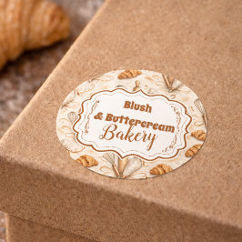 Elegante Pastel Bakkerij Branding Ronde Sticker