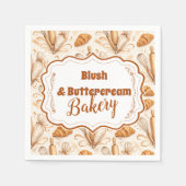 Elegante Pastel Bakkerij Branding Servet (Voorkant)
