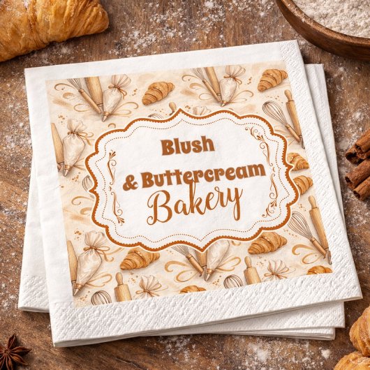 Elegante Pastel Bakkerij Branding Servet