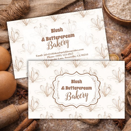 Elegante Pastel Bakkerij Branding Visitekaartje