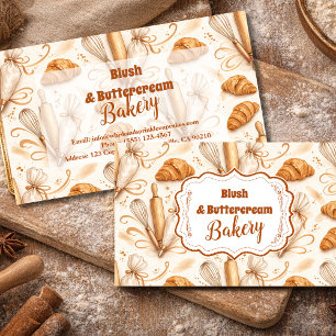 Elegante Pastel Bakkerij Branding Visitekaartje