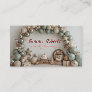 Elegante pastel ballon decoratieve sterren bloemig visitekaartje