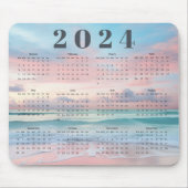 Elegante Pastel Beach Sunset 2024 Jaar Kalender Muismat (Voorkant)