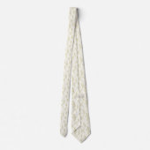 Elegante pastel Beige Golden Calla Lily Line Art Stropdas (Achterkant)