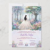 Elegante pastel betoverd bos Quinceañera Kaart (Voorkant)