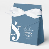 Elegante Pastel Blauwe Geschenkdoos met Moderne St Bedankdoosjes (Voorkant Zijde)