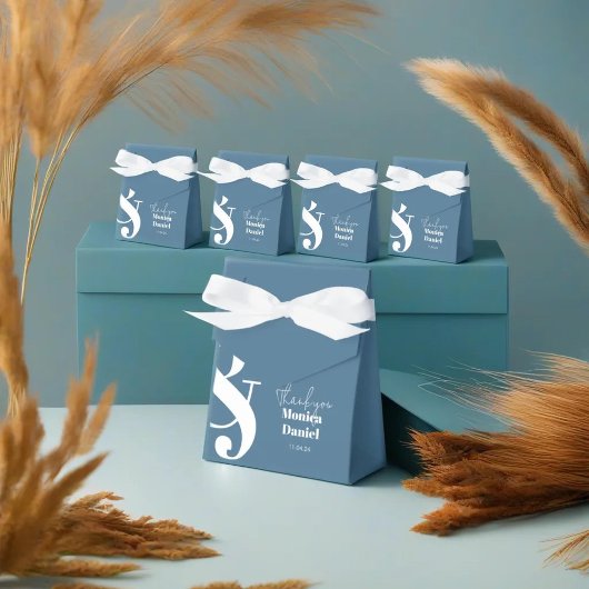 Elegante Pastel Blauwe Geschenkdoos met Moderne St Bedankdoosjes