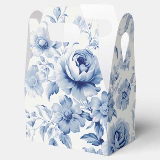 Elegante Pastel Blauwe Waterverf Rozen Bedankdoosjes (Geopend)