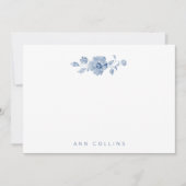 Elegante Pastel Blauwe Waterverf Rozen Notitiekaartje (Voorkant)