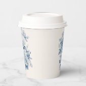 Elegante Pastel Blauwe Waterverf Rozen Papieren Bekers (Links)