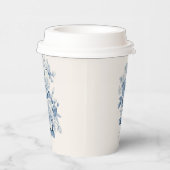 Elegante Pastel Blauwe Waterverf Rozen Papieren Bekers (Rechts)